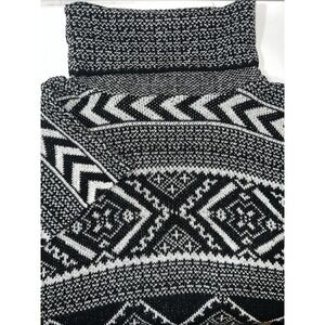 Panhandle Women Poncho Black Aztec Western Cowl Neck‎ Sweater OS Boho
